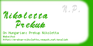 nikoletta prekup business card